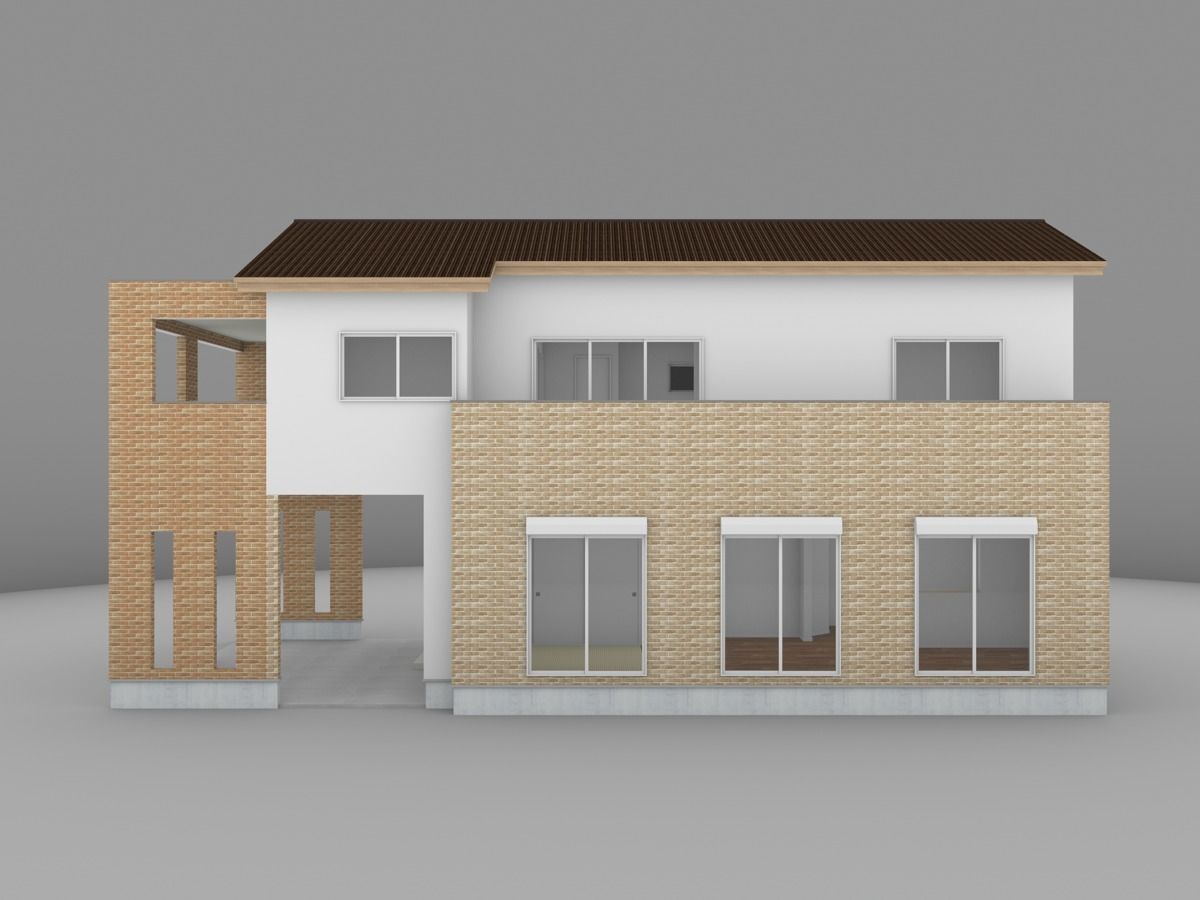 House model for background 35 Low-poly 3D model_1