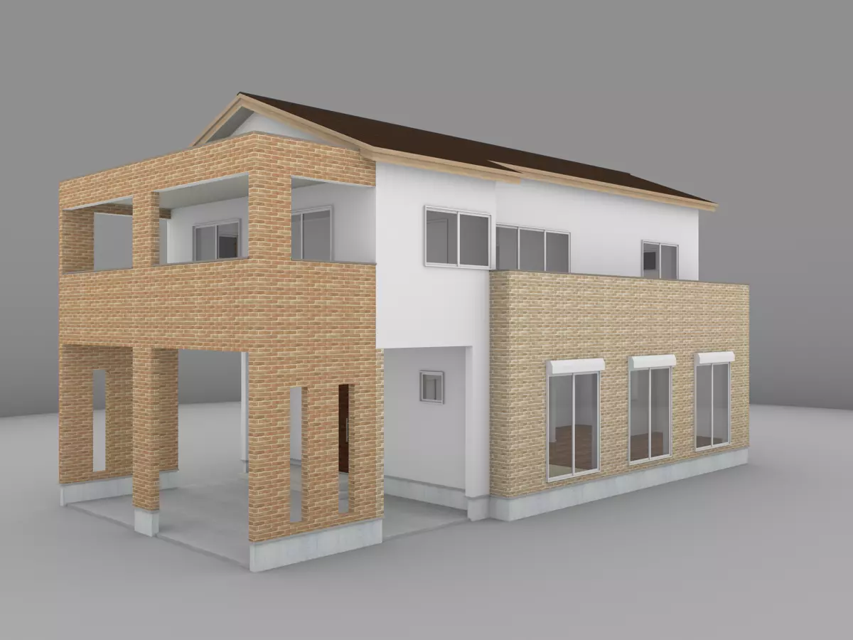 House model for background 35 Low-poly 3D model_0