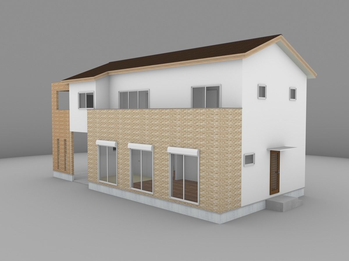 House model for background 35 Low-poly 3D model_2