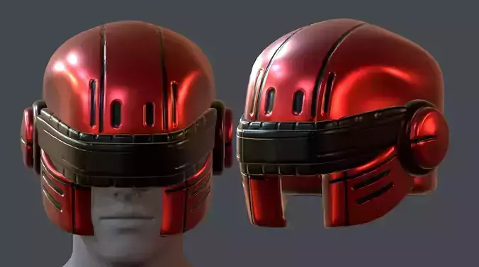 Gas mask helmet 3d model scifi Low-poly 
