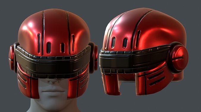 Gas mask helmet 3d model scifi Low-poly  Low-poly 3D model