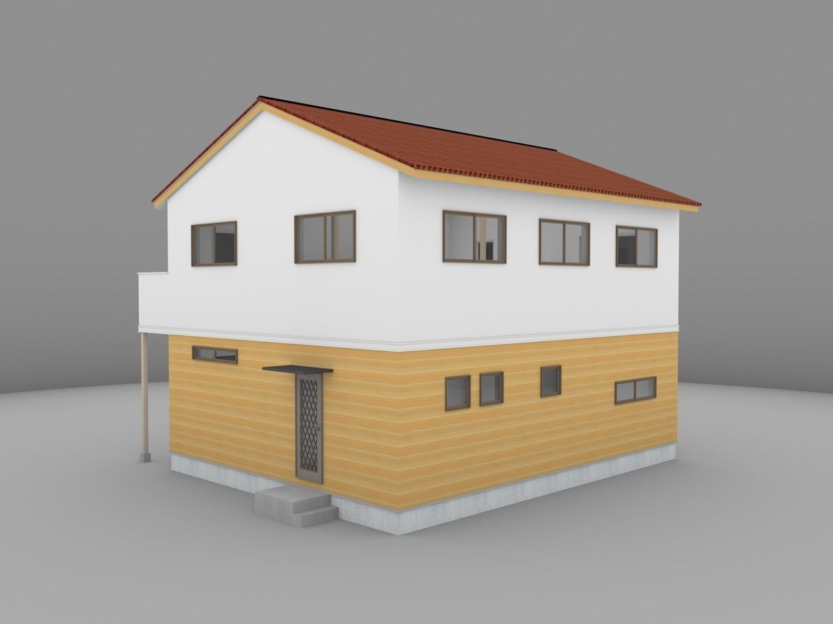 House model for background 39 Low-poly 3D model_4
