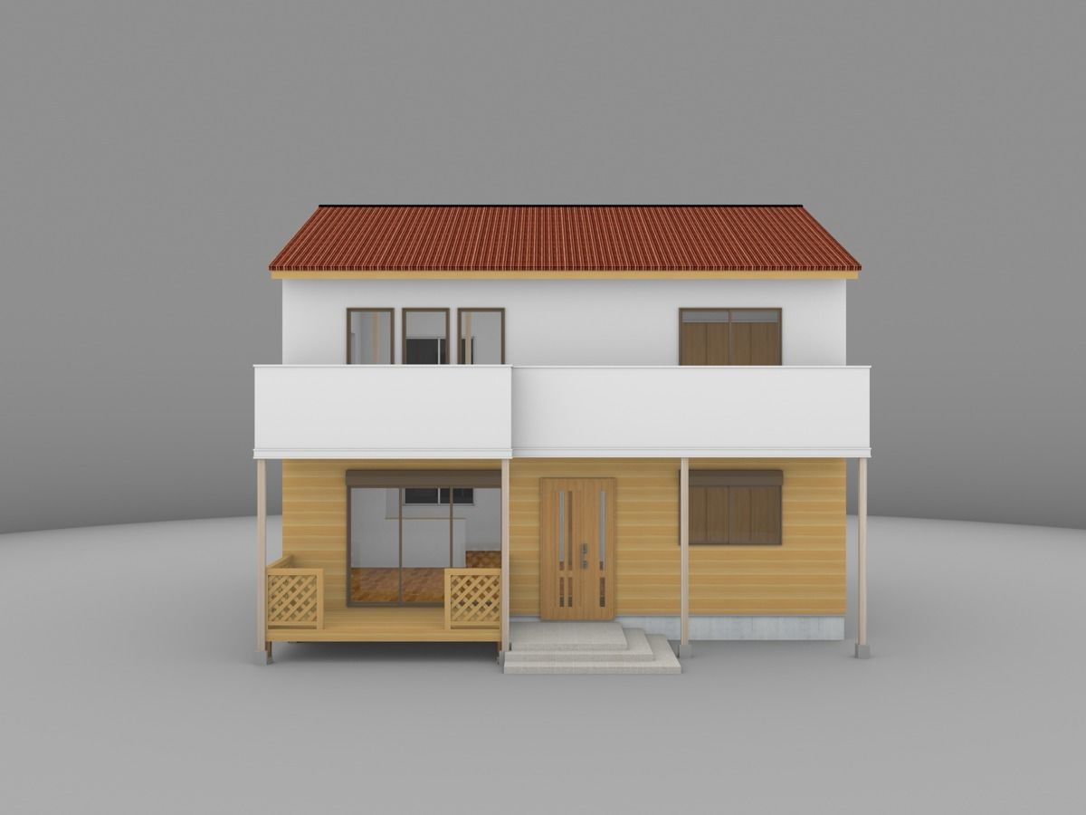House model for background 39 Low-poly 3D model_1