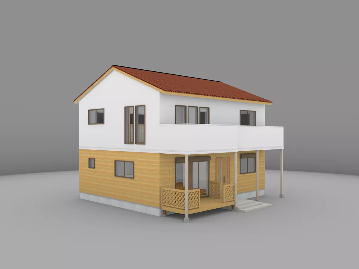 House model for background 39 Low-poly 3D model_0