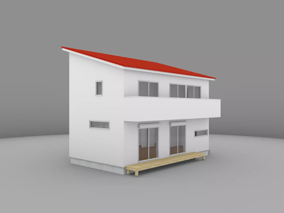House model for background 40 Low-poly 3D model_0