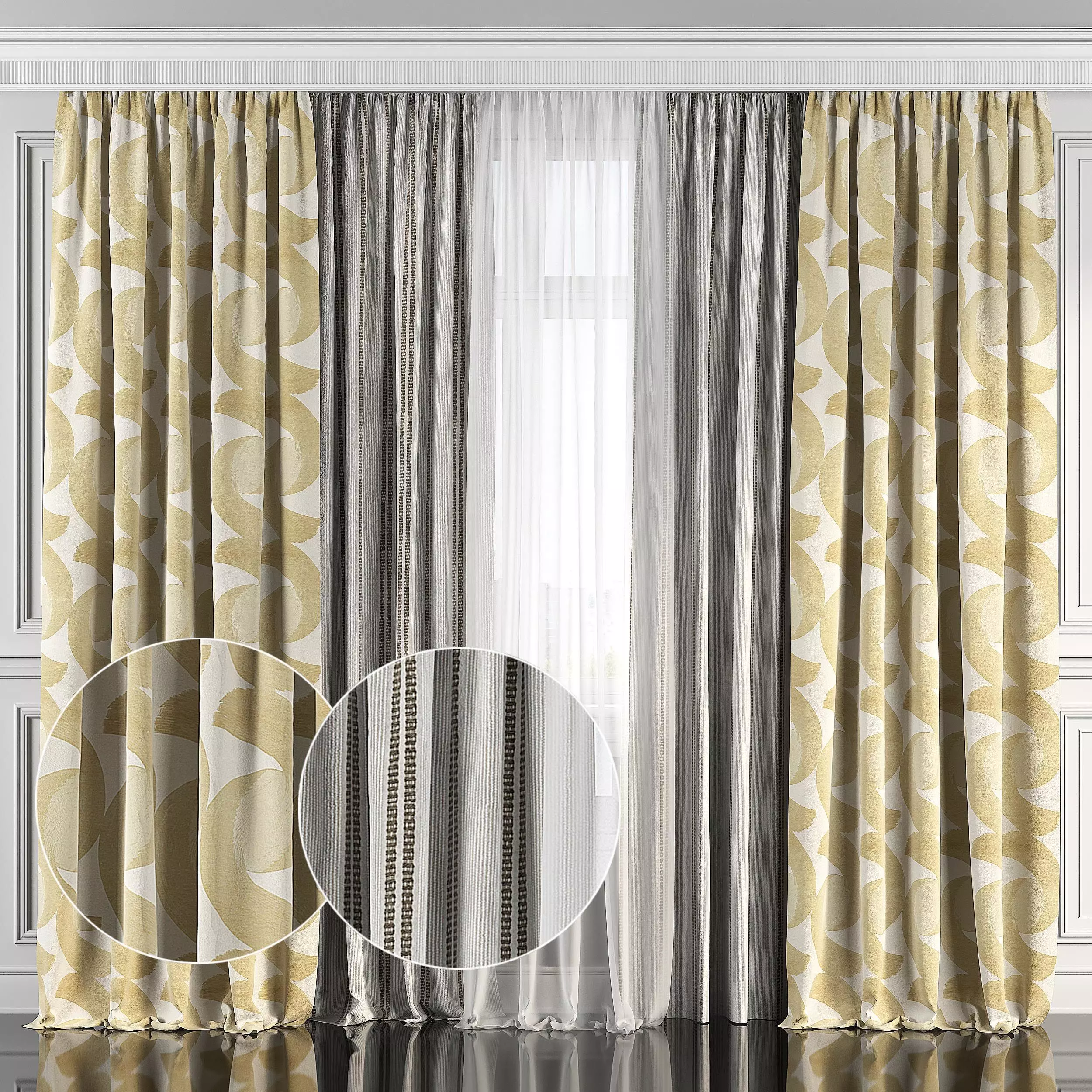 Curtain Set 125 3D model_0