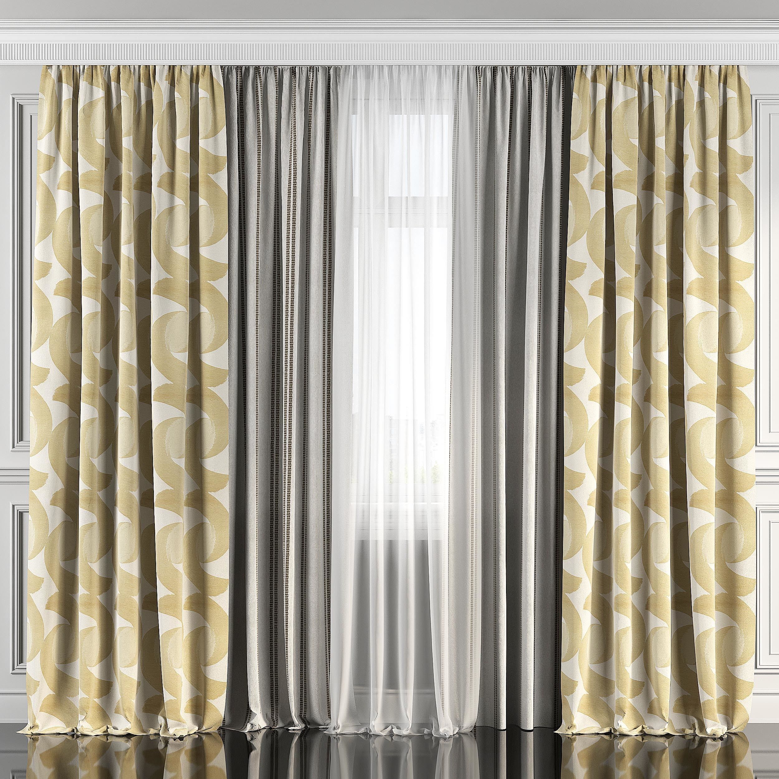 Curtain Set 125 3D model_1