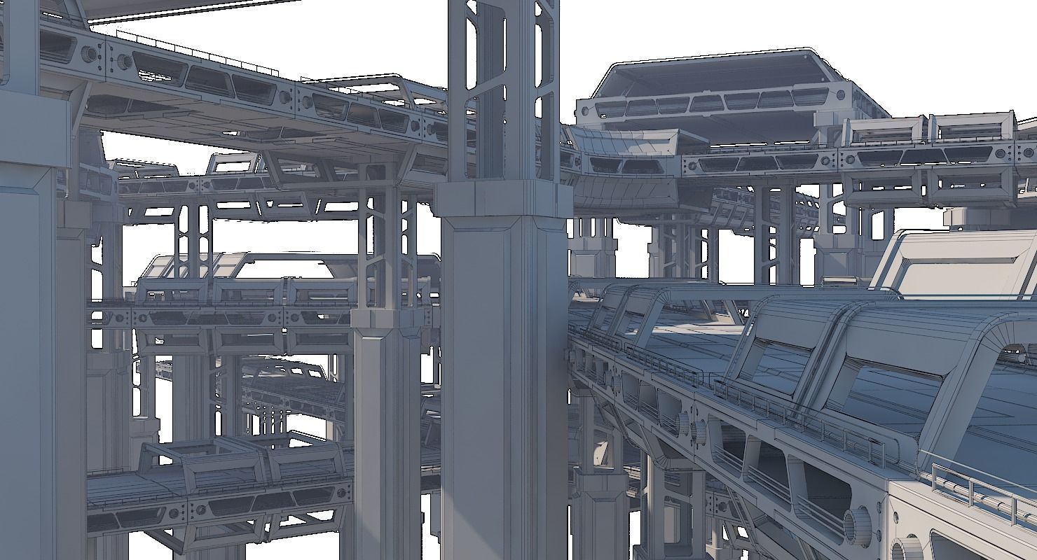 Sci Fi Structure Kit 71 3D model_12