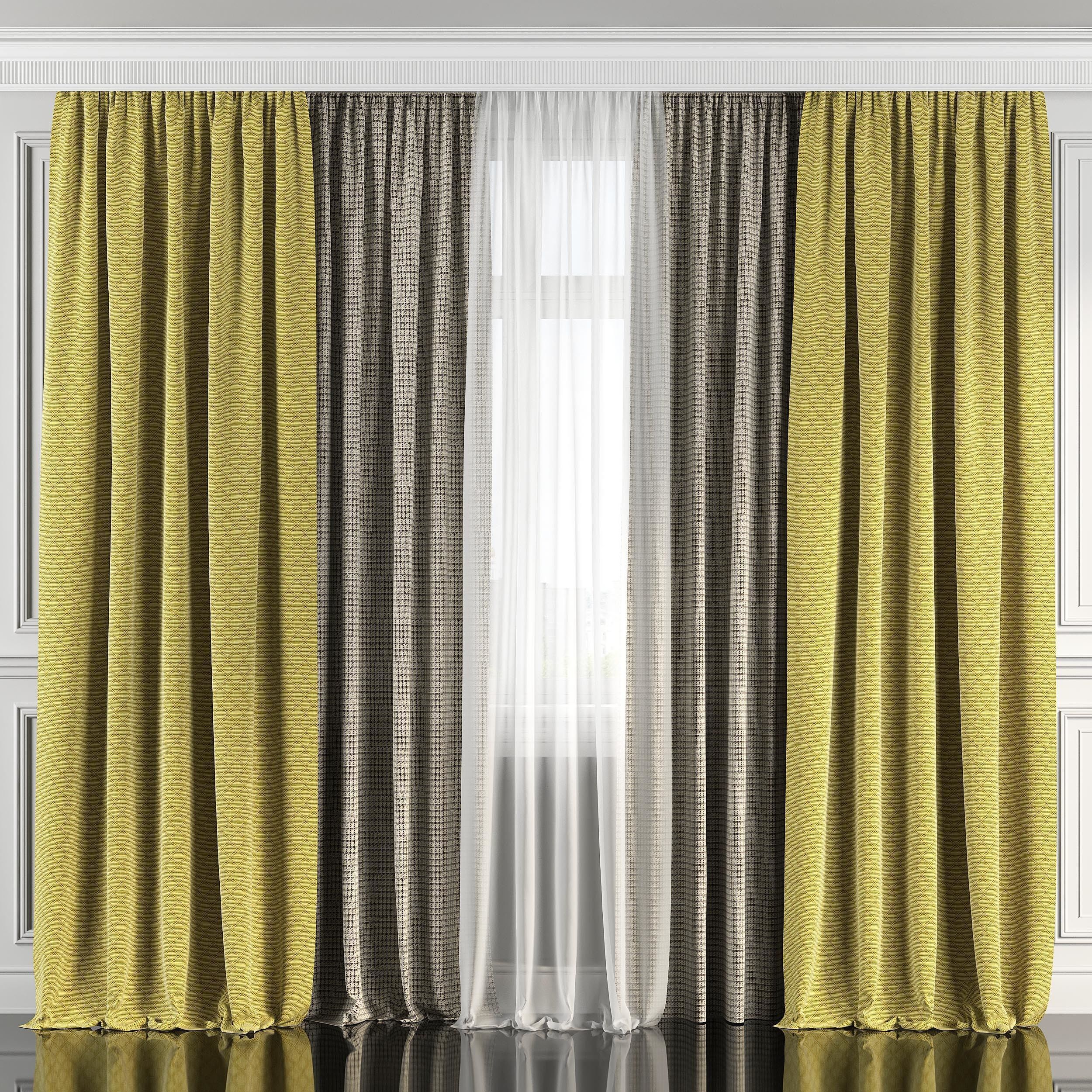 Curtain Set 129 3D model_1
