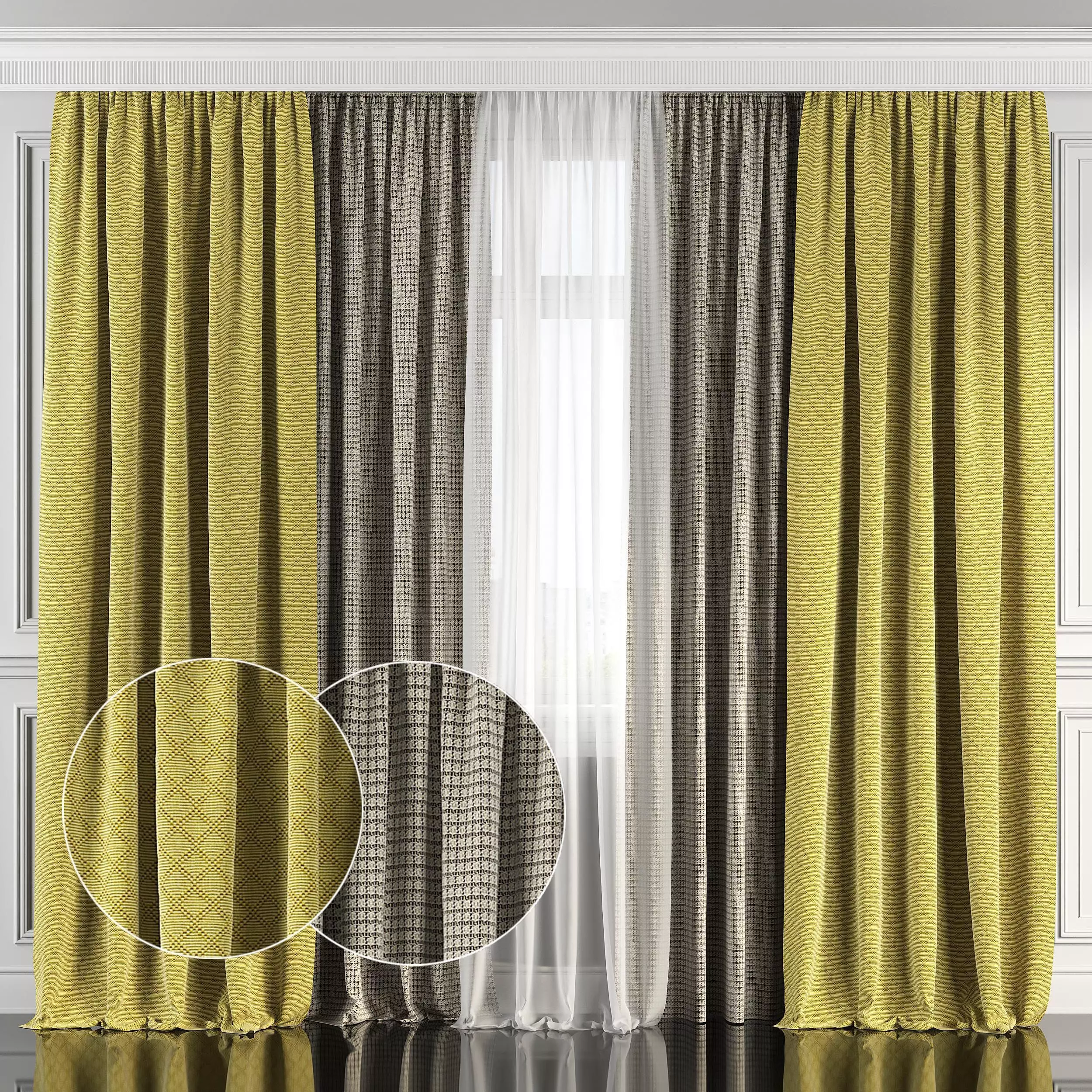 Curtain Set 129 3D model_0