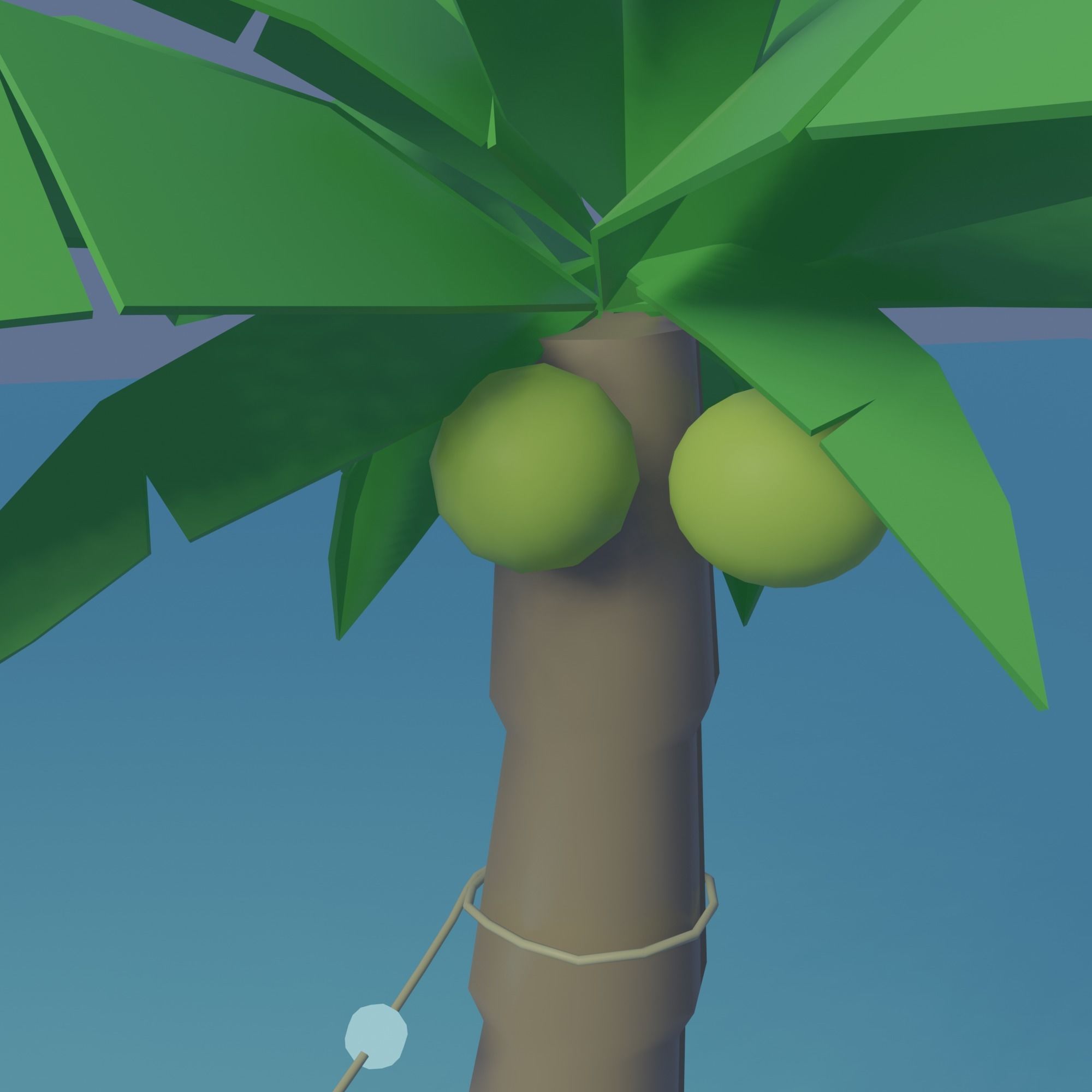 Beach wicker stool in sims Low-poly 3D model_7