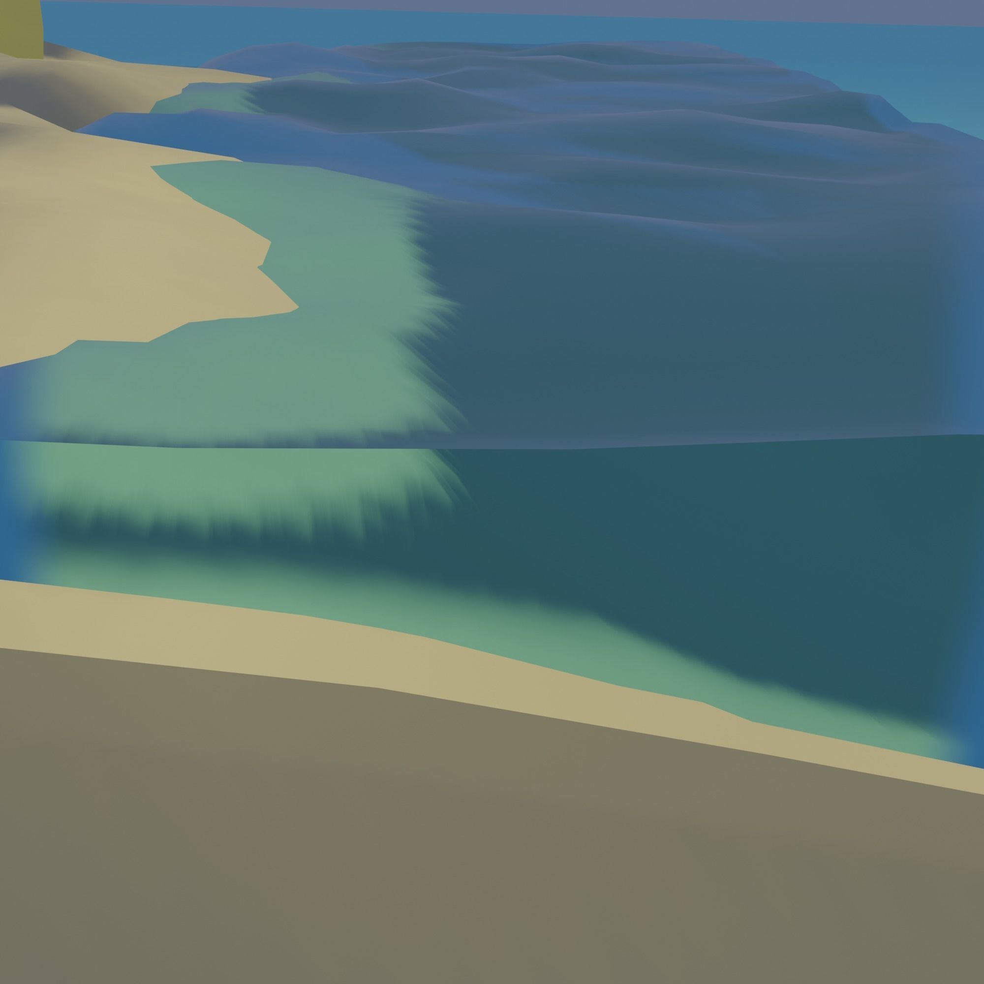 Beach wicker stool in sims Low-poly 3D model_14