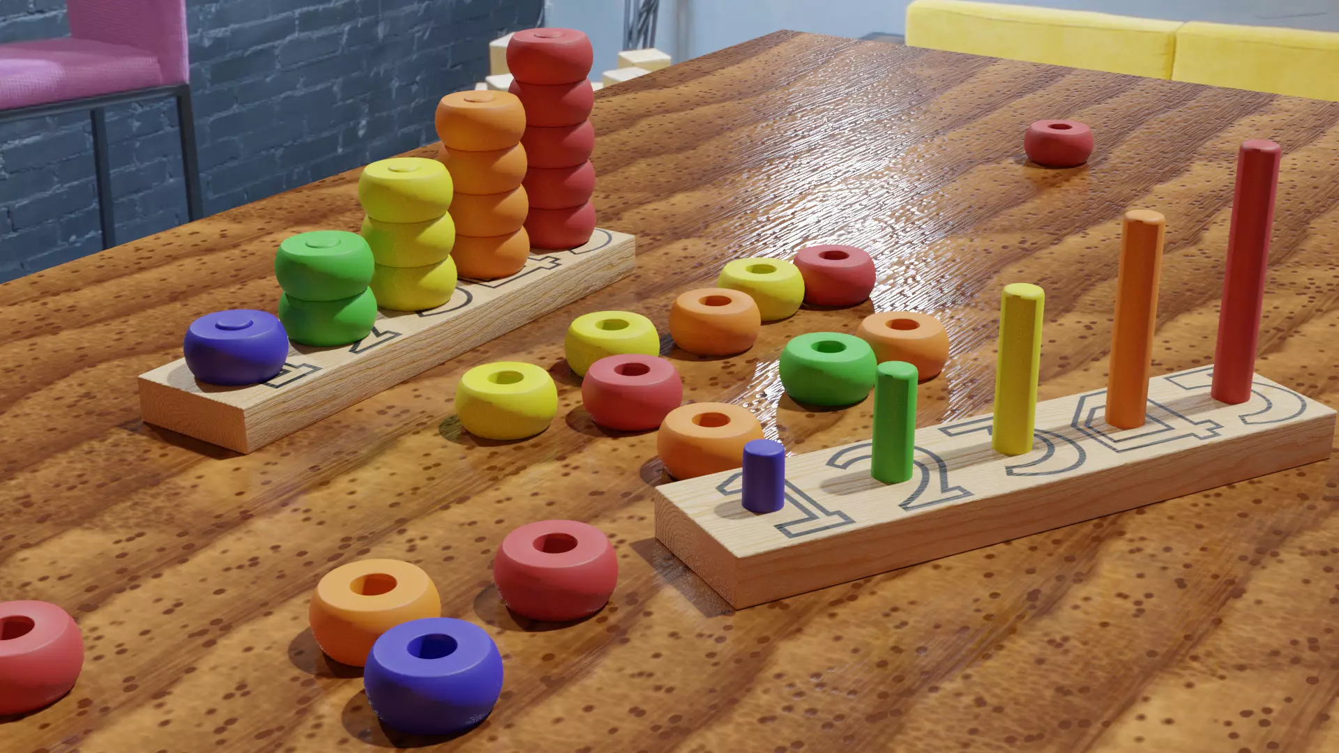 Baby Toys and Table 3D Models 3D model