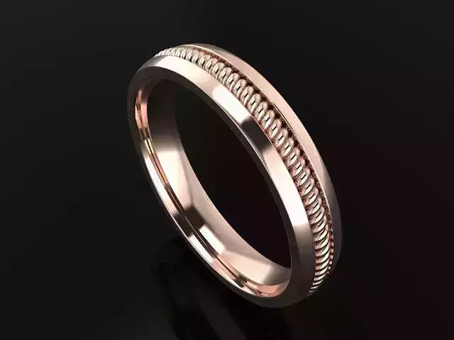 Rope Twist Wedding band Fashion Ring Size7 3D print model