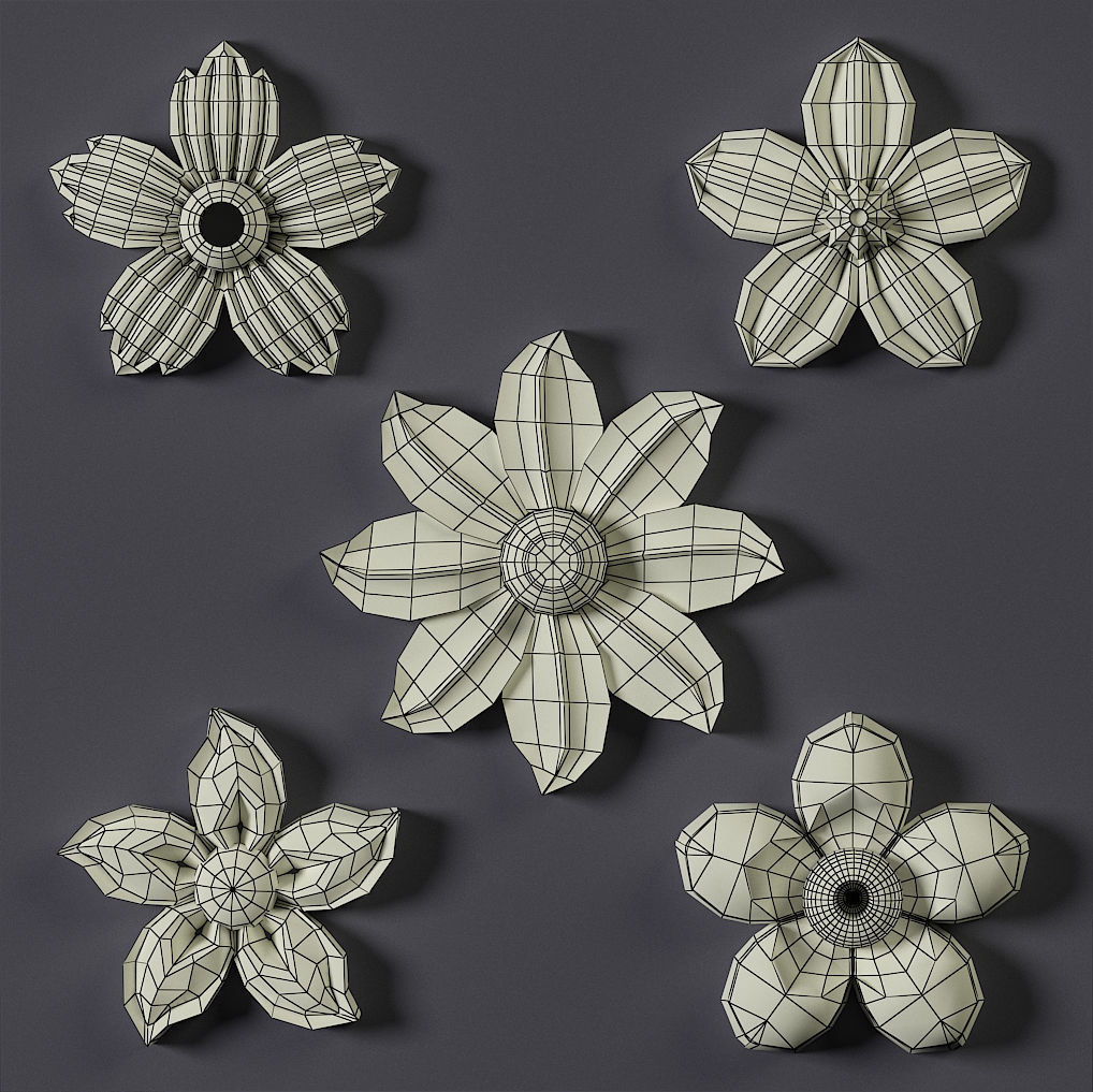 5 Floral Ornament brushes alphas and 3D models Free 3D model_2