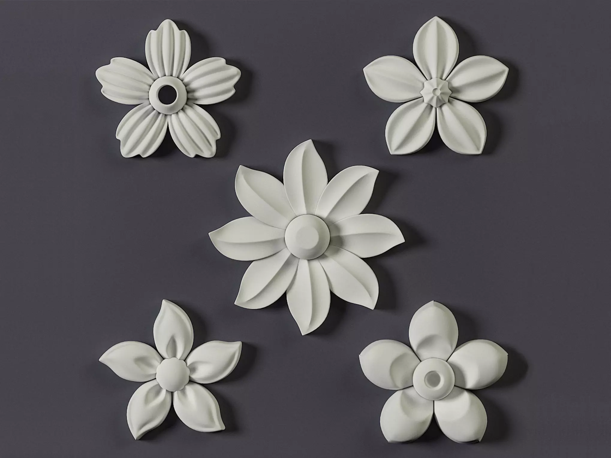 5 Floral Ornament brushes alphas and 3D models Free 3D model_0