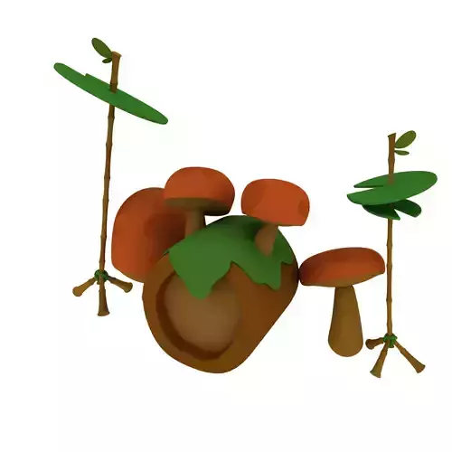 Cartoon forest  theme drum 3D model