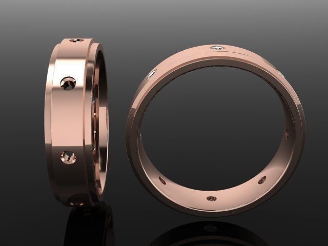 Box Diamond Band Infinity Band Fashion Engagement  Ring Size7 3D print model
