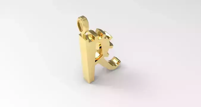 R Letter Pendant Gold 3D print model