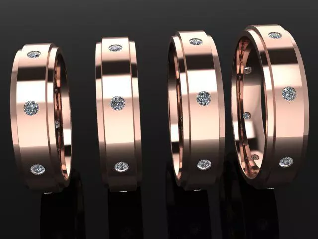 Box Diamond Band Infinity Band Fashion Engagement Ring Mix Size 3D print model