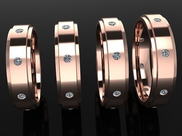 Box Diamond Band Infinity Band Fashion Engagement  Ring Mix Size 3D print model