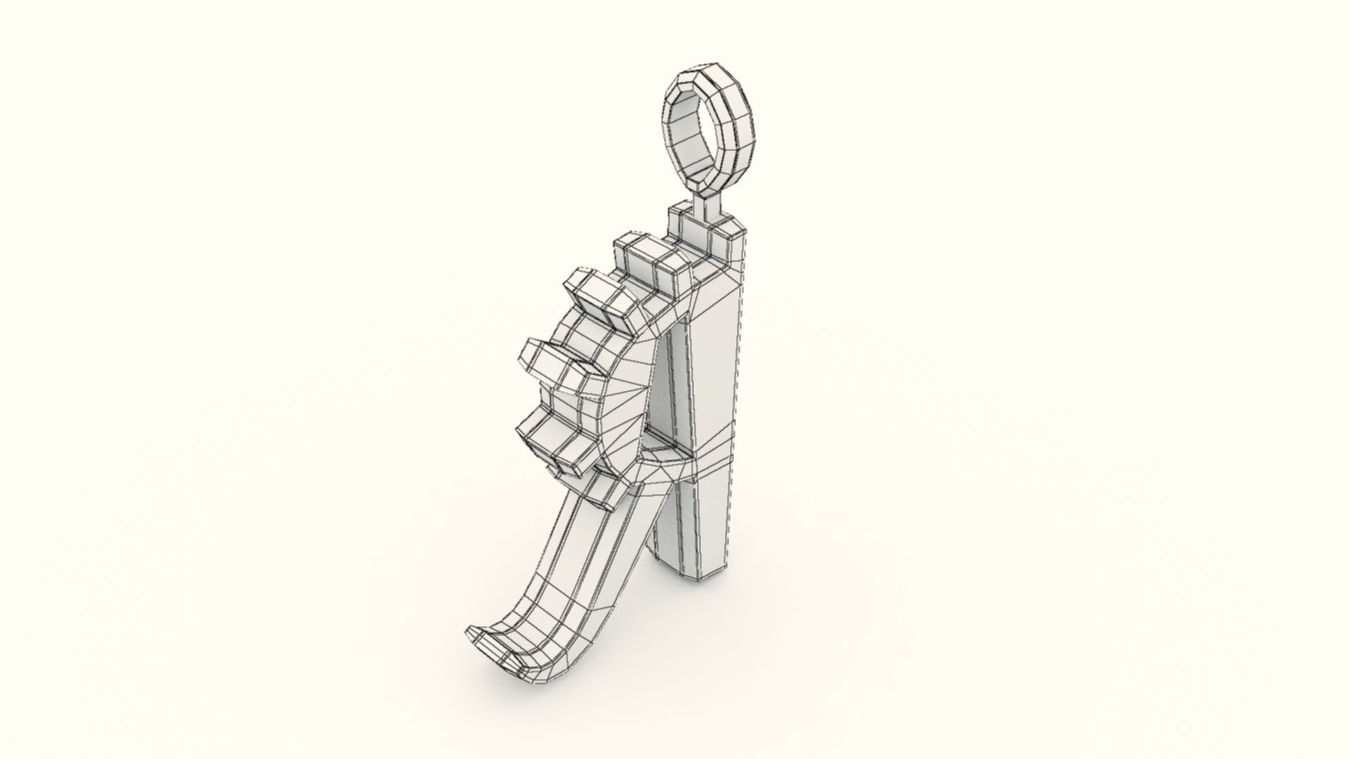 R Letter Pendant Platinum 3D print model_10