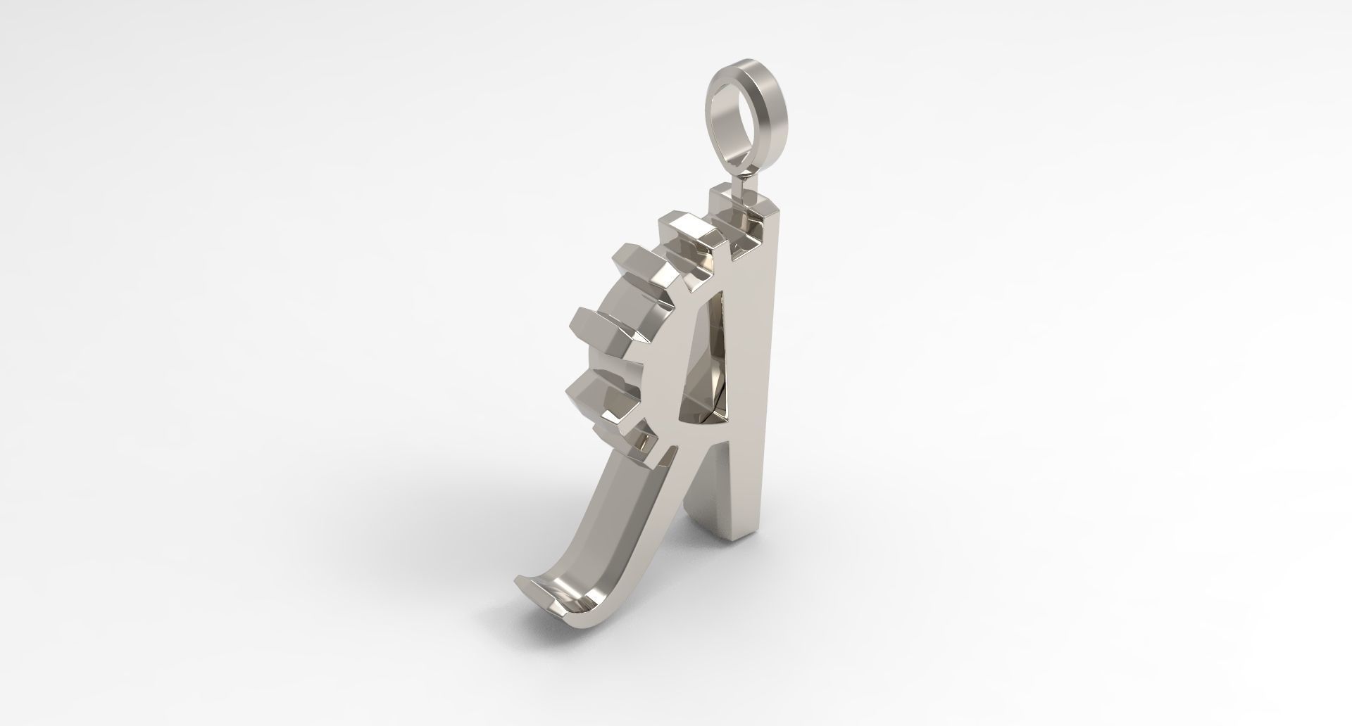 R Letter Pendant Platinum 3D print model_2