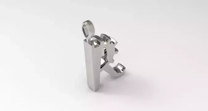 R Letter Pendant Platinum 3D print model