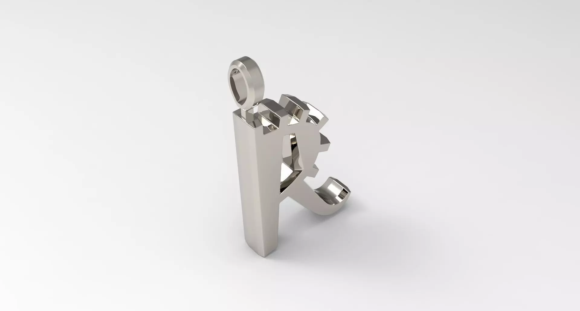 R Letter Pendant Platinum 3D print model_0