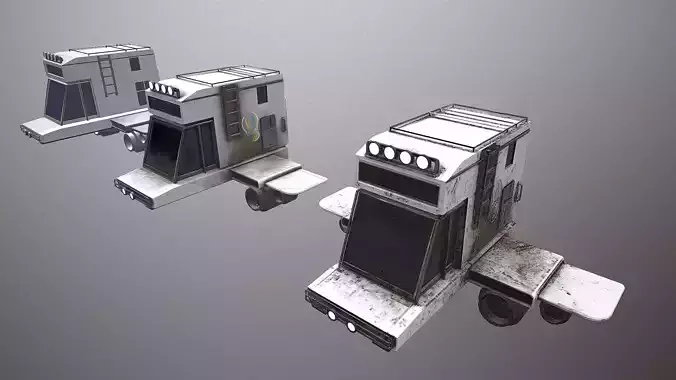 Stylized Car With 3 Texture Type Low-poly 3D model