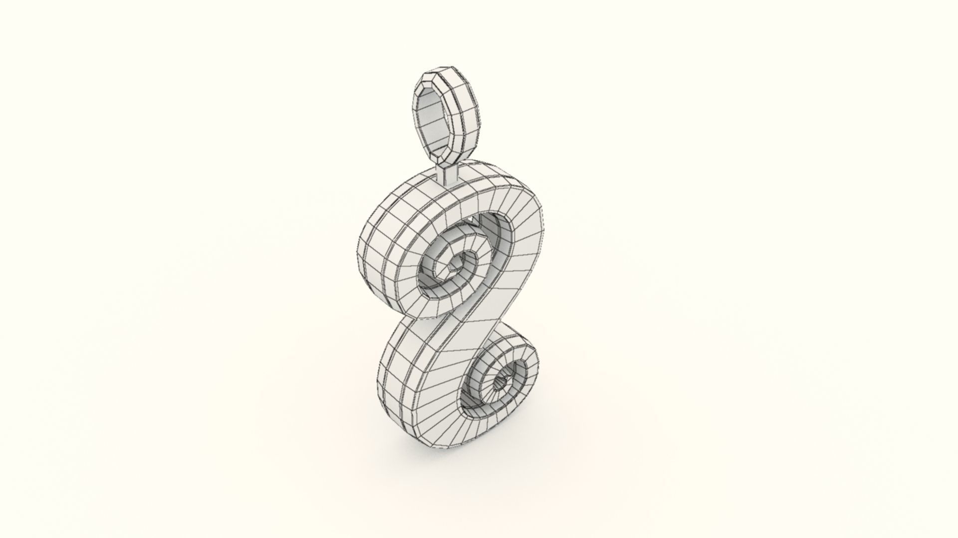 S Letter Pendant Platinum 3D print model_10