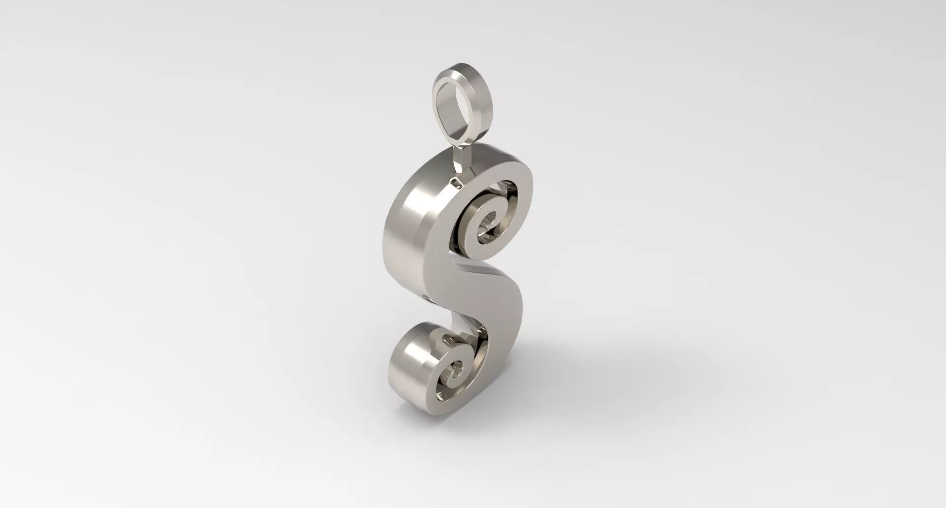 S Letter Pendant Platinum 3D print model_0
