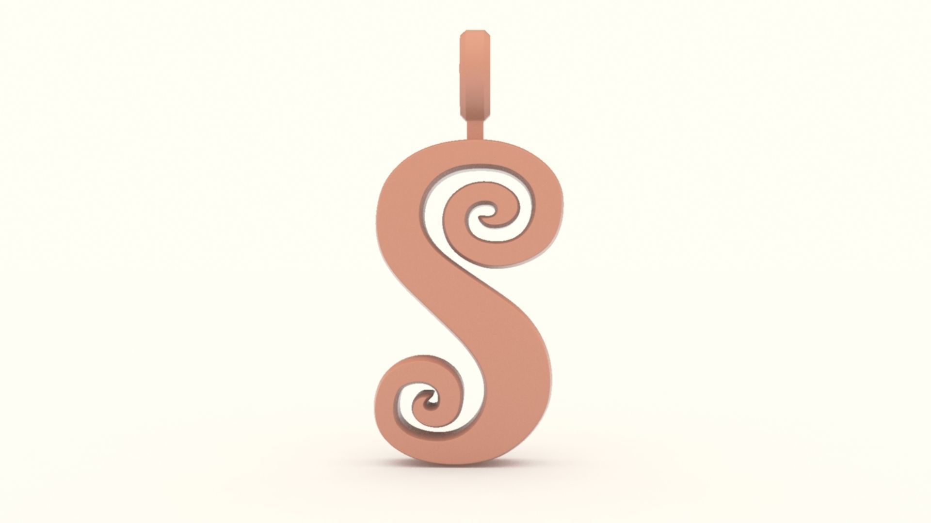 S Letter Pendant Platinum 3D print model_5