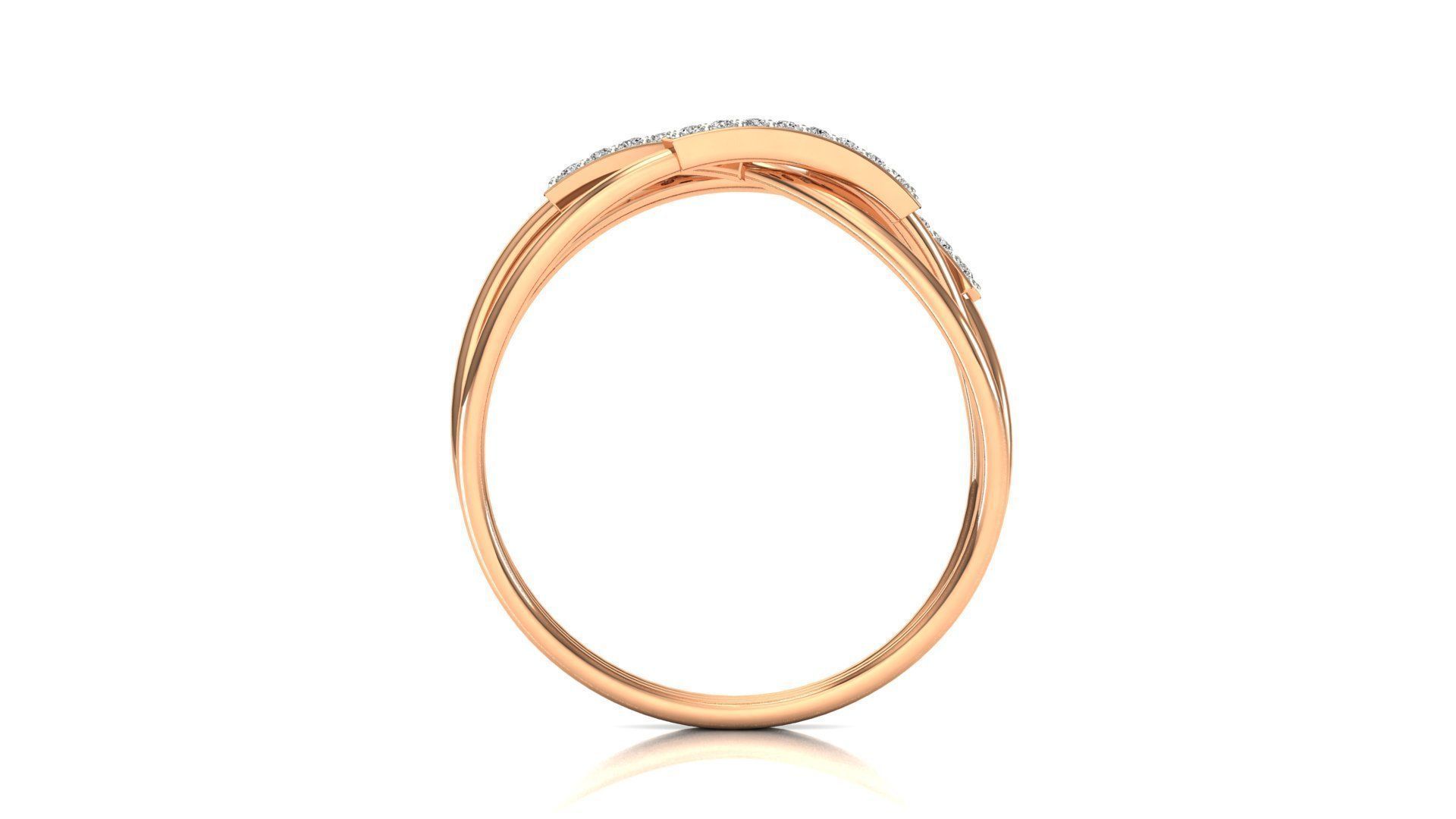 Ring-100 rose gold diamond ring 3D print model_6