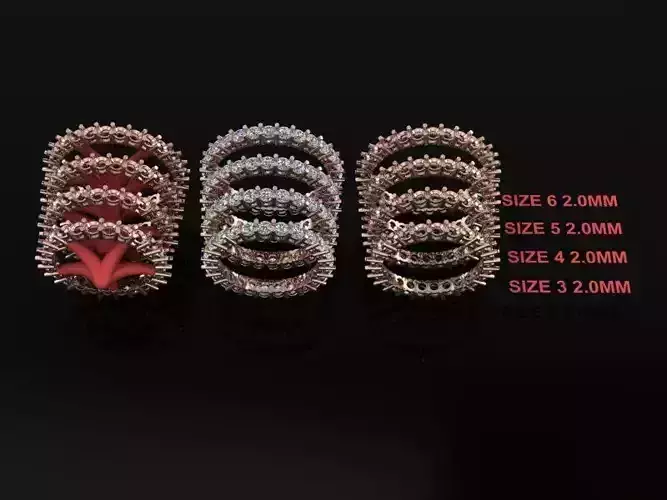 Dainty Infinity Diamond band 2mm Mix Size 3 4 5 6