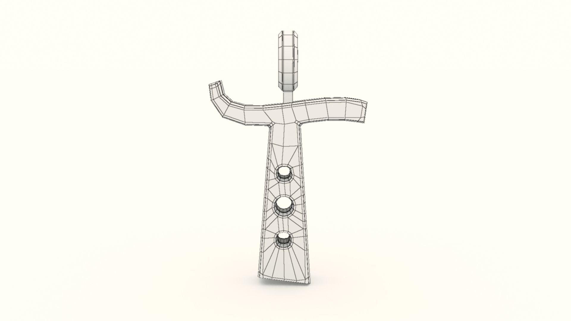 T Letter Pendant Platinum 3D print model_9