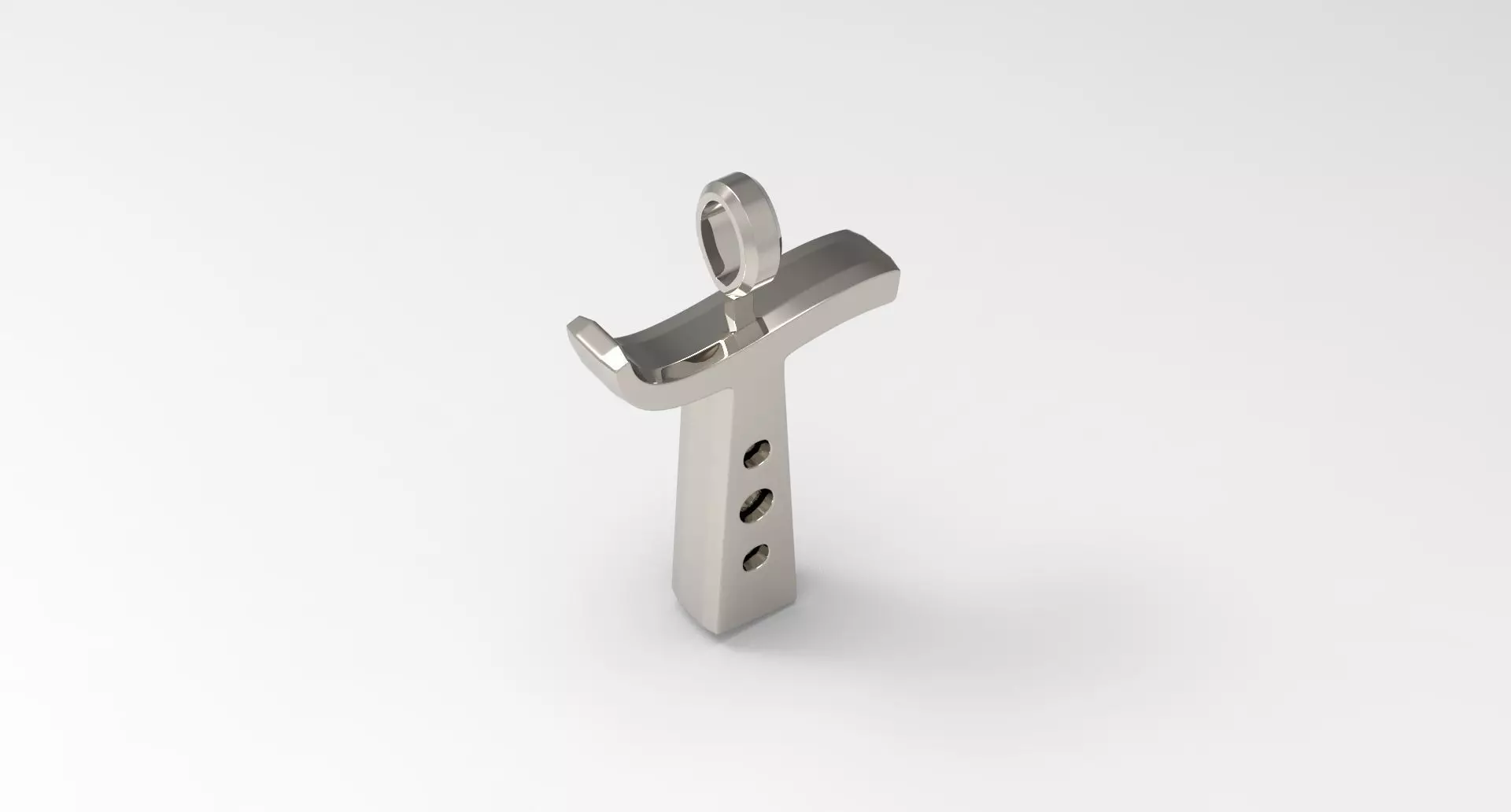 T Letter Pendant Platinum 3D print model_0