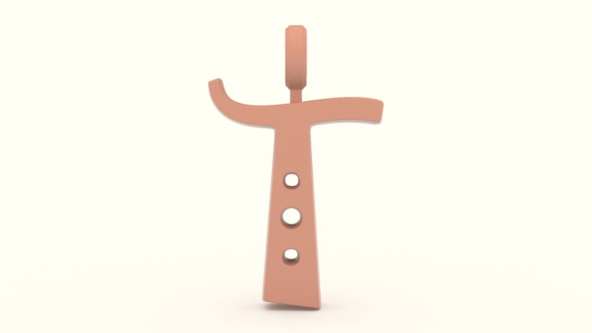 T Letter Pendant Platinum 3D print model_5