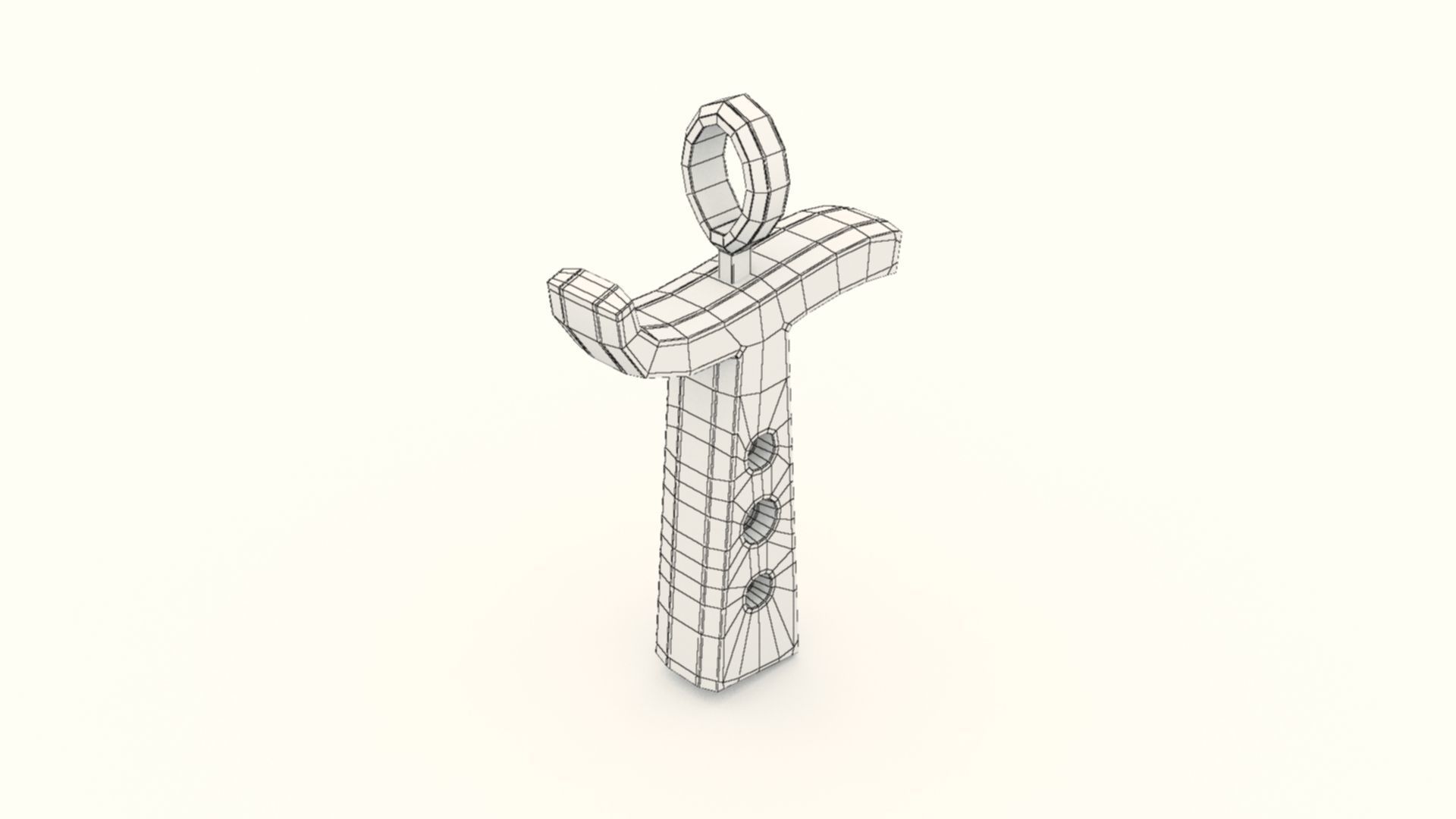 T Letter Pendant Platinum 3D print model_8