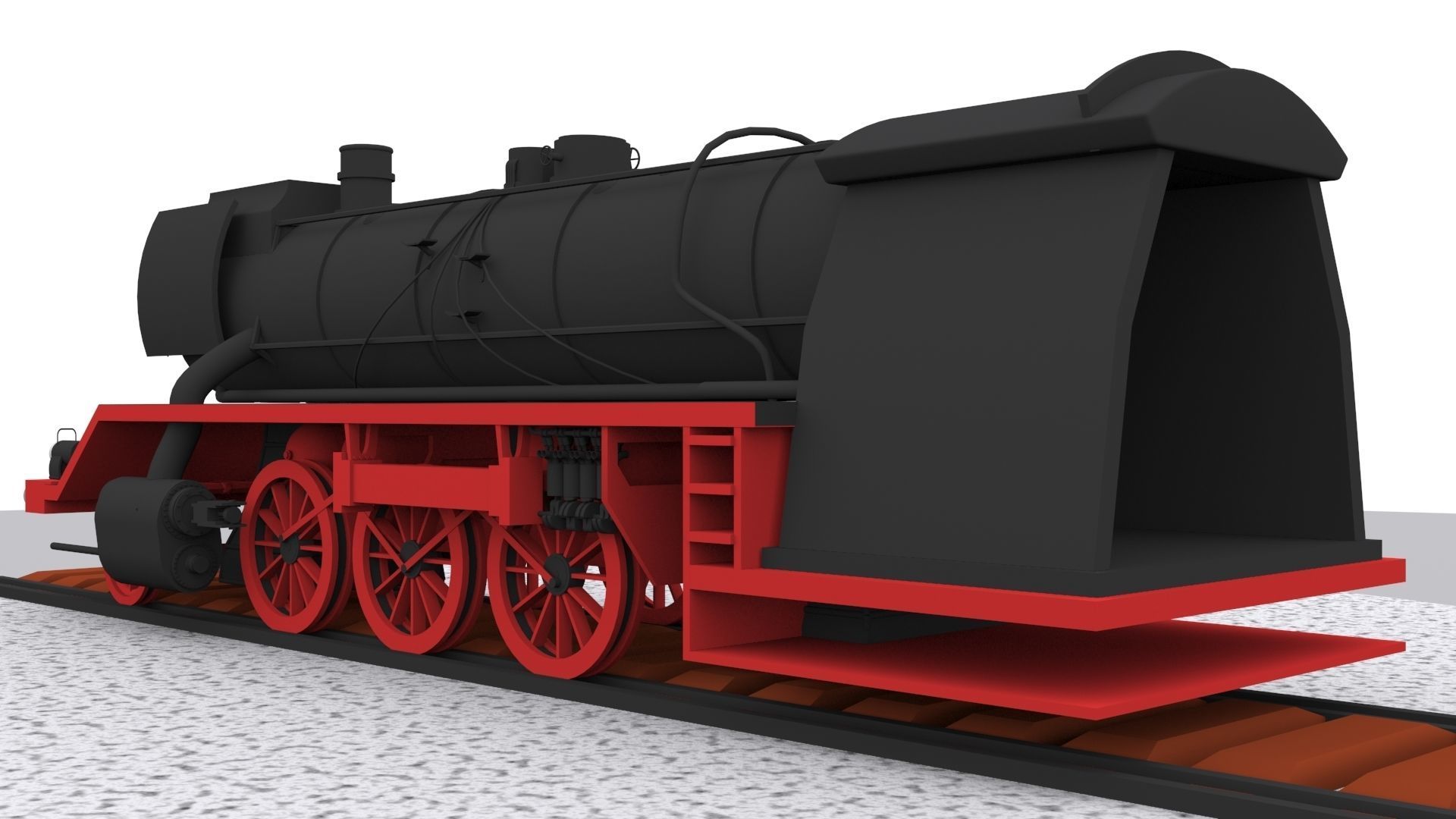 Train Engine Free 3D model_2