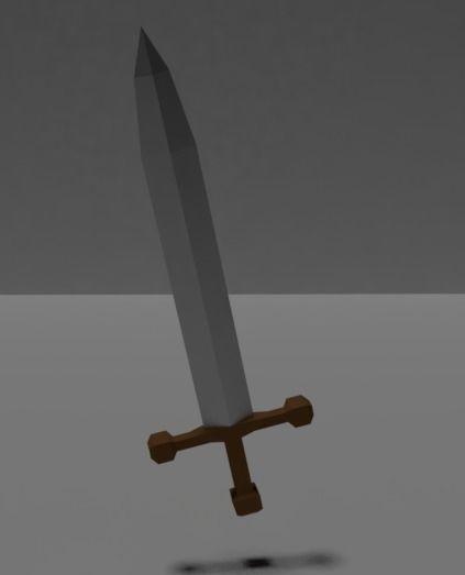 Sword Axe And Shield Pack Low-poly 3D model_4
