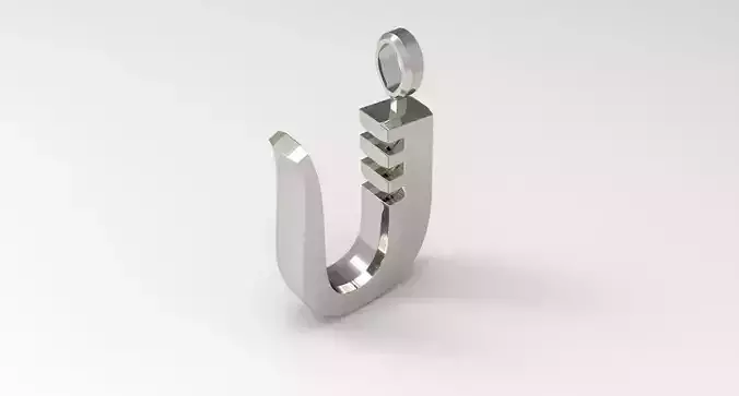 U Letter Pendant Platinum