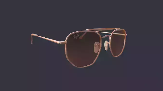 Ray Ban Marshal 2 Bronze Copper Pink Brown Gradient Low-poly 3D model