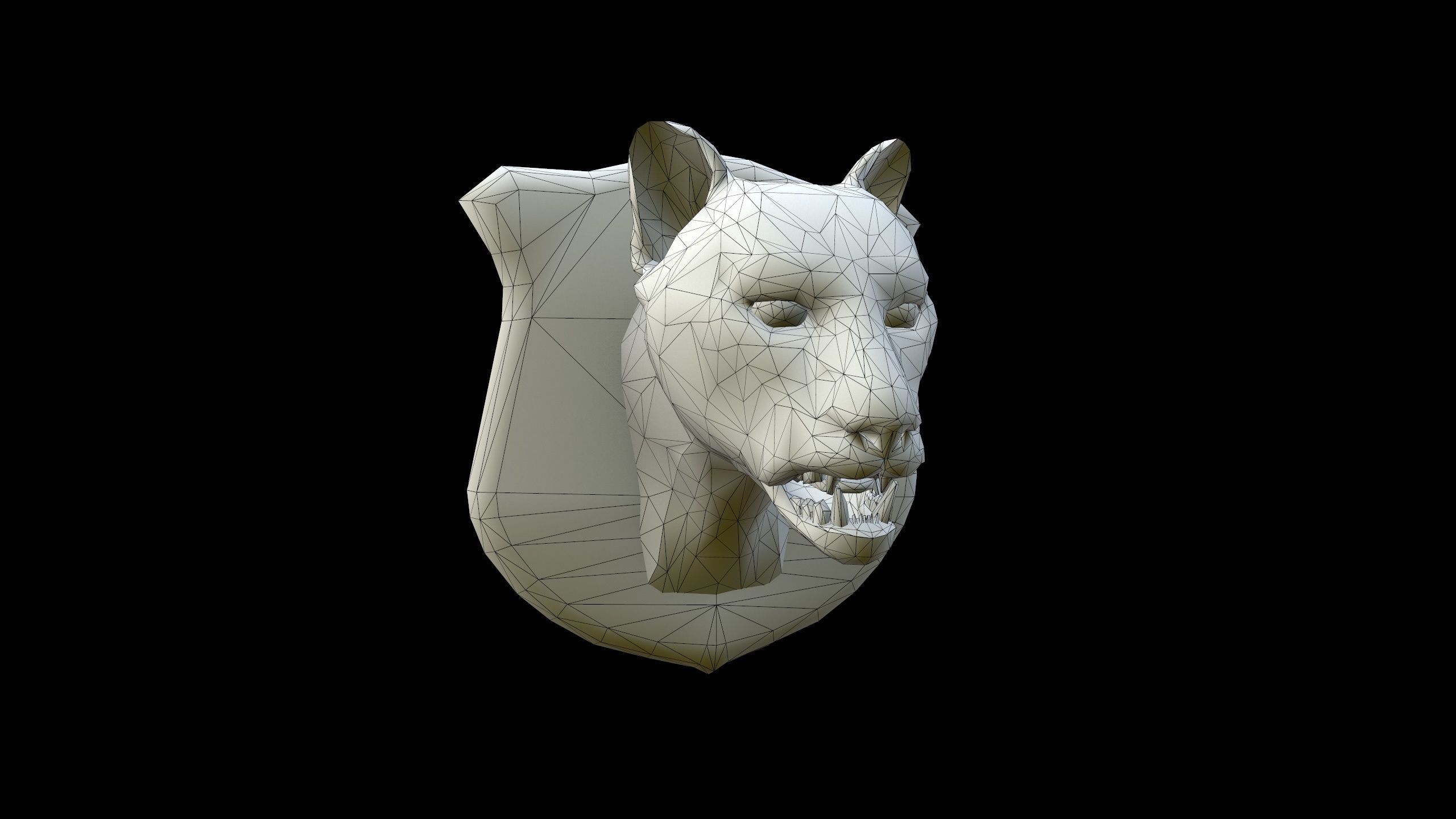 Cougar Head - PBR - Textured Low-poly 3D model_12