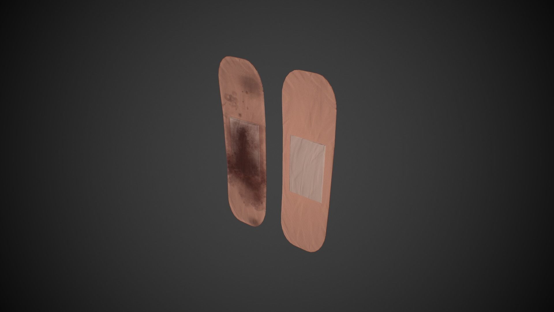 First Aid Strips Plasters Clean and Bloody Low-poly 3D model_5