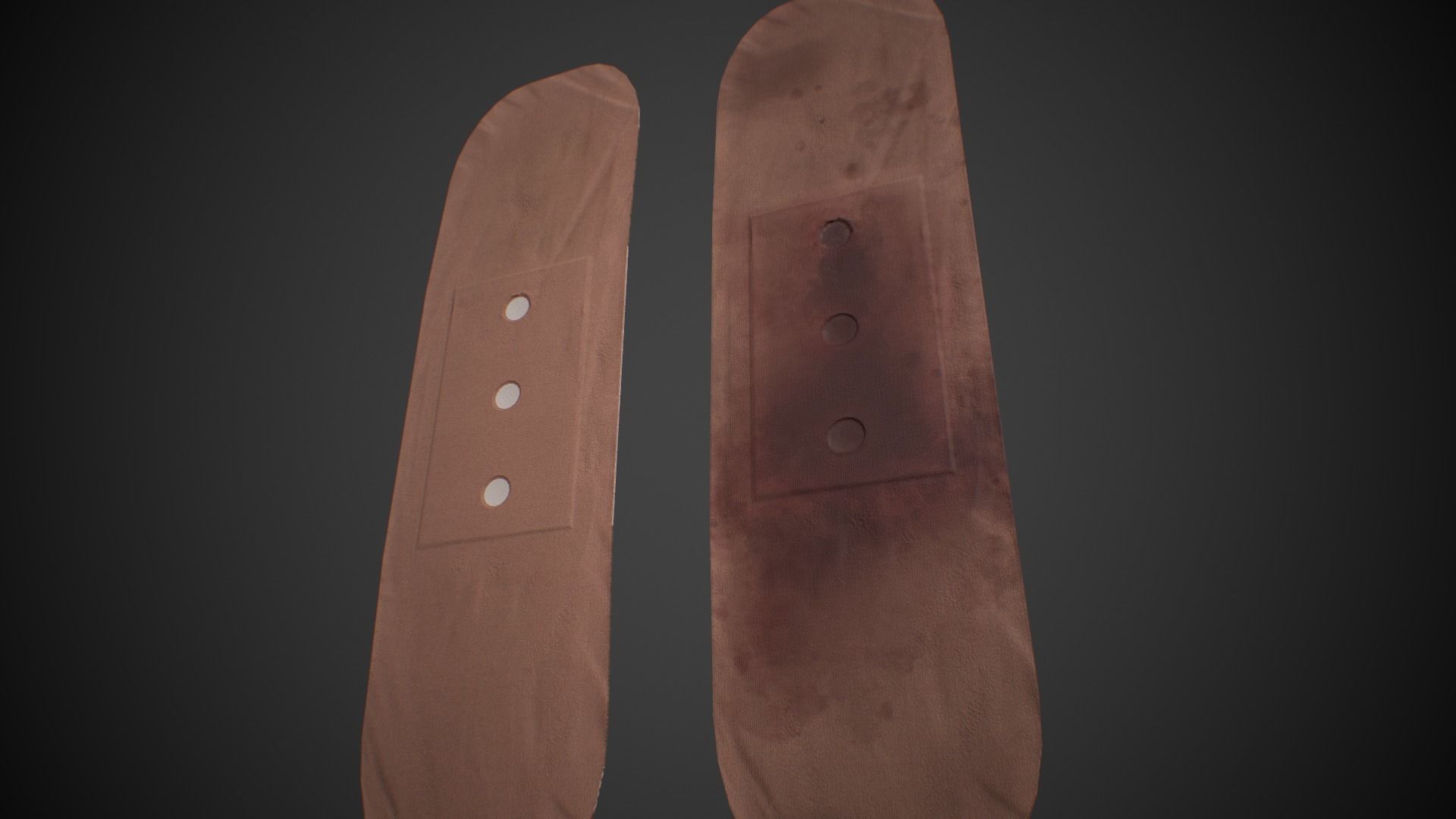 First Aid Strips Plasters Clean and Bloody Low-poly 3D model_4