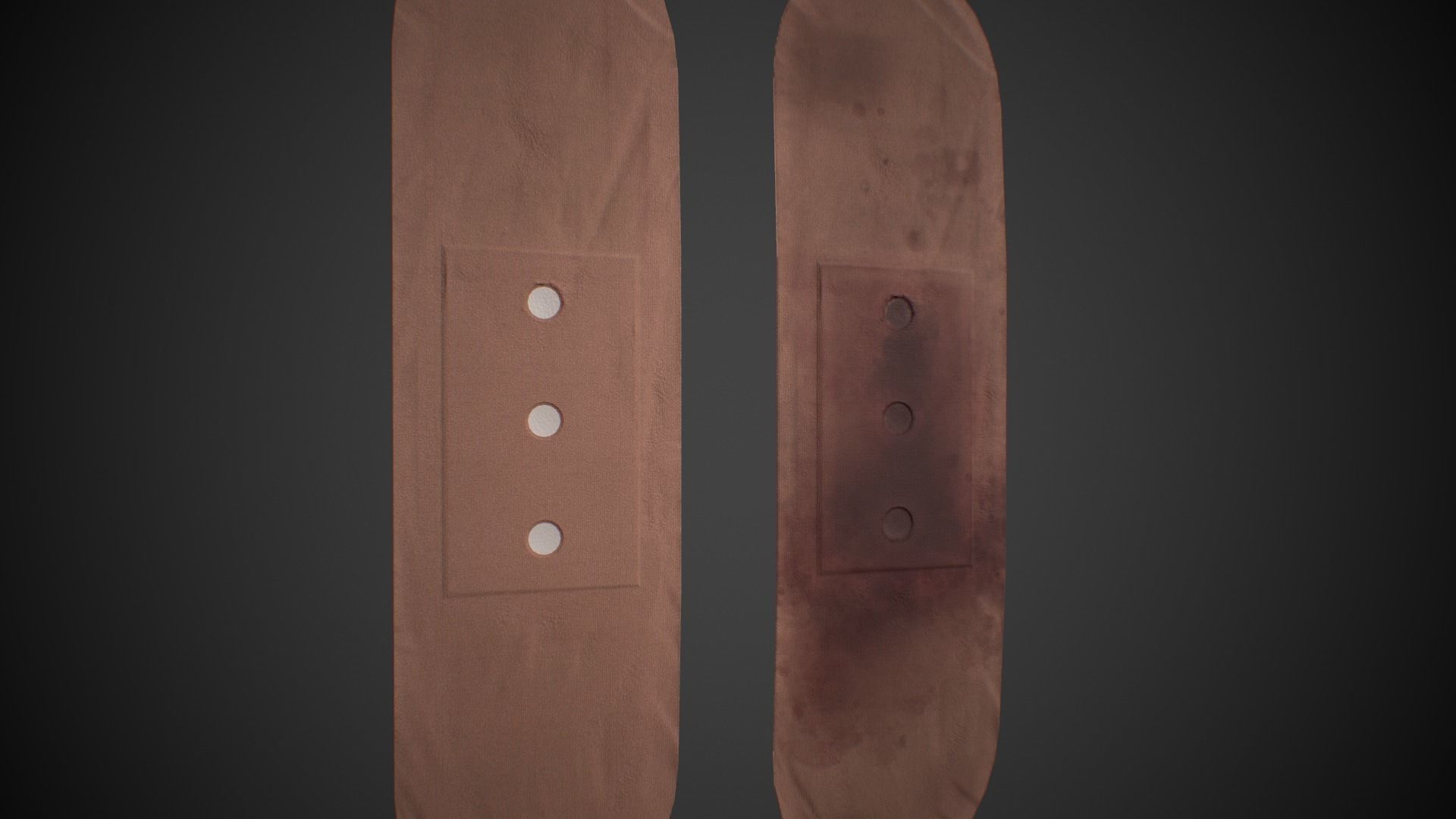 First Aid Strips Plasters Clean and Bloody Low-poly 3D model_6