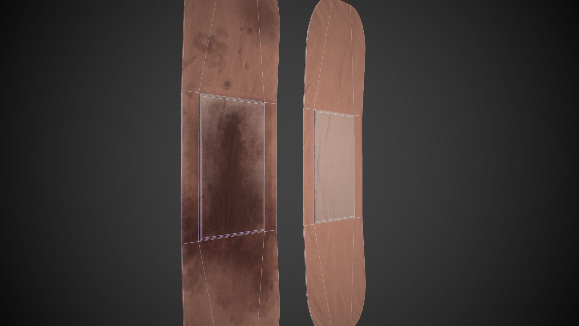 First Aid Strips Plasters Clean and Bloody Low-poly 3D model_8