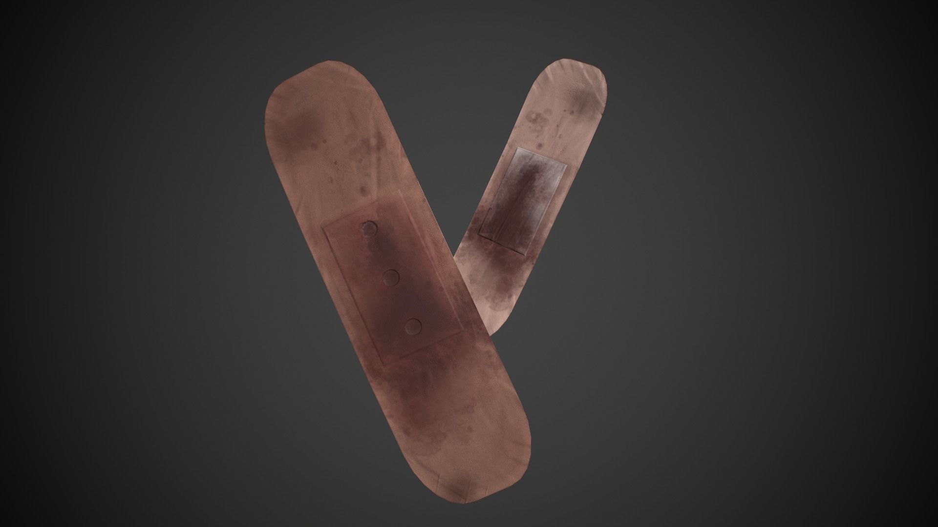 First Aid Strips Plasters Clean and Bloody Low-poly 3D model_2