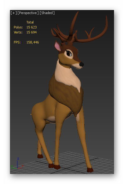 cartoon deer Low-poly 3D model_10
